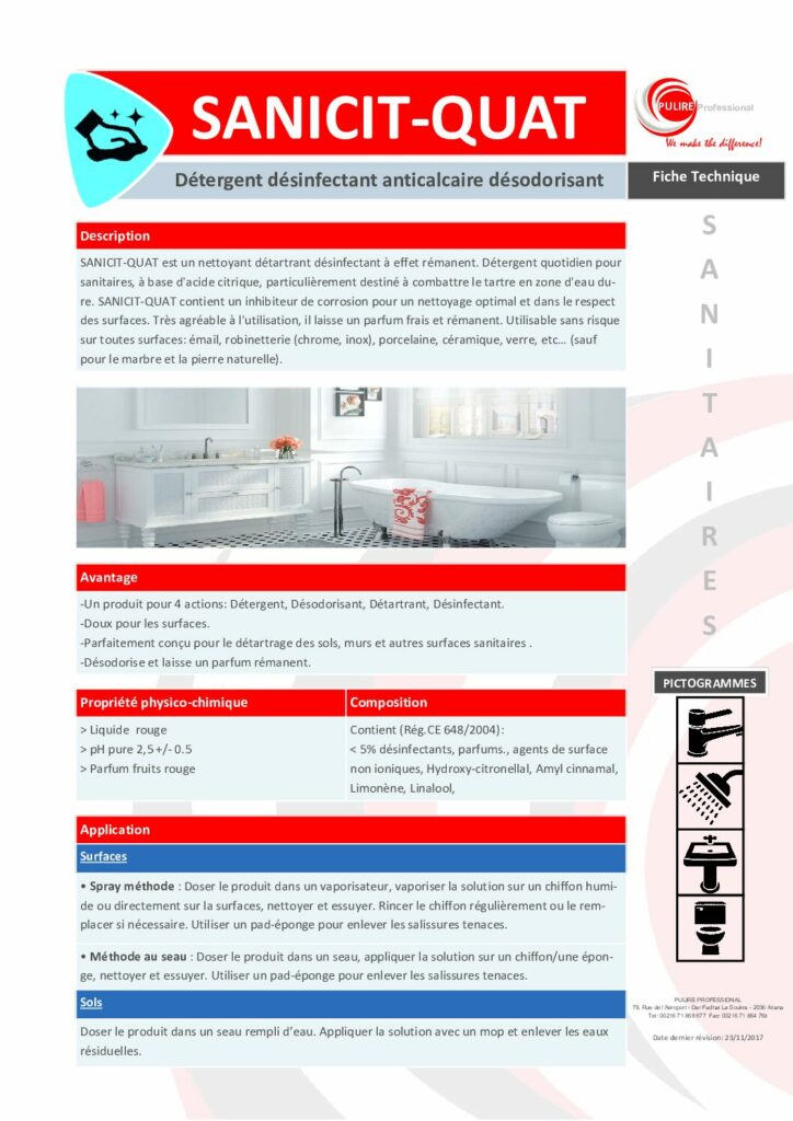 SANICIT QUAT – Fiche Technique
