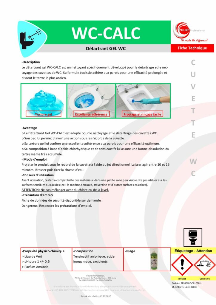 WC CALC – Fiche Technique