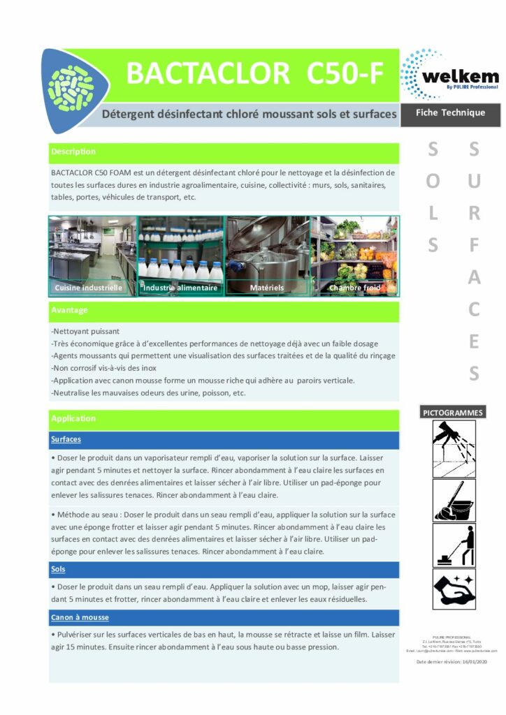BACTACLOR C50 – Fiche Technique