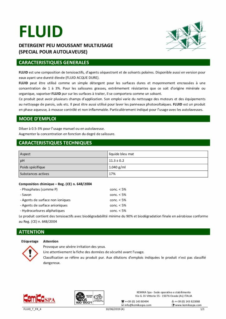 FLUID – Fiche Technique