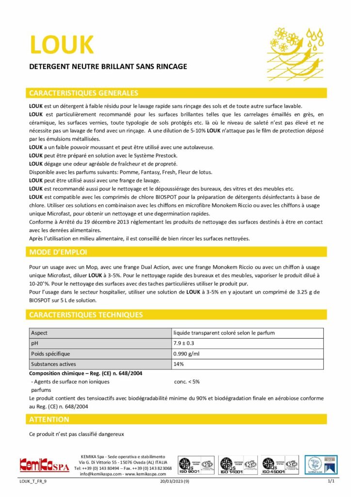 LOUK FANTASY – Fiche Technique