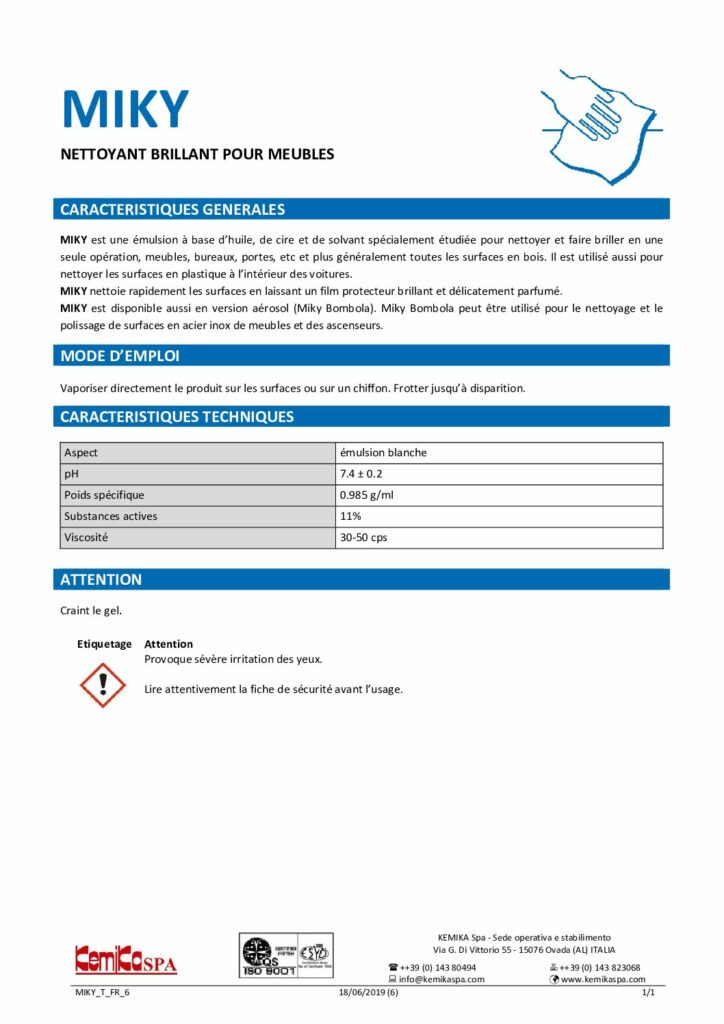 MIKY – Fiche Technique
